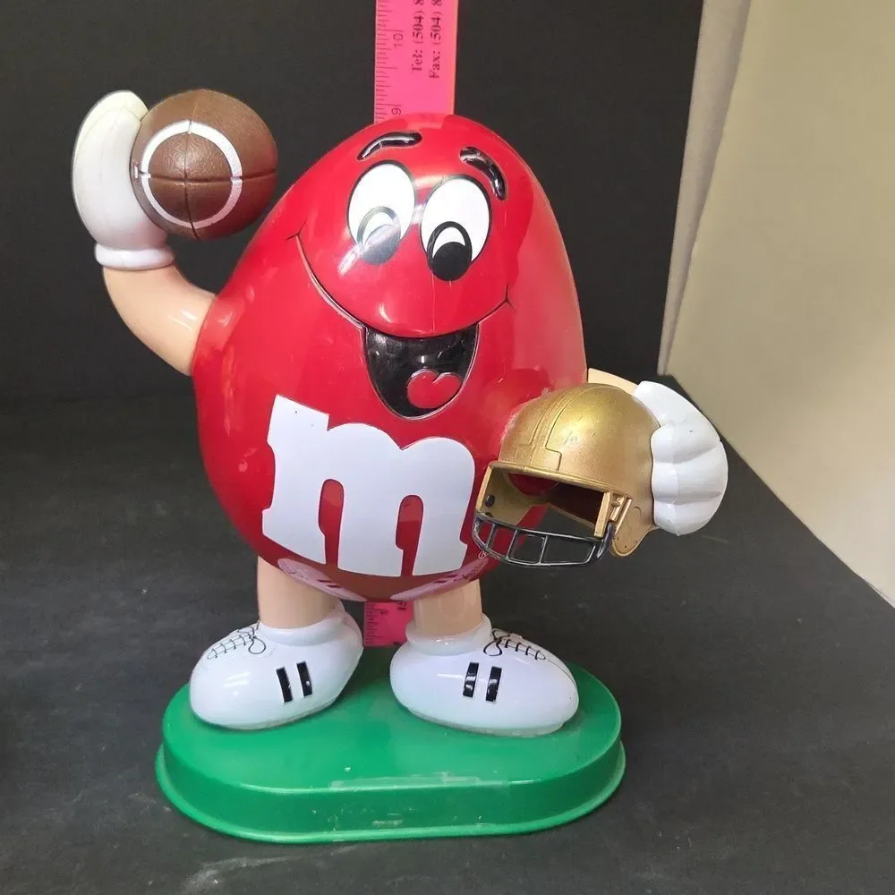 Vtg M&M Football Candy Dispenser 1995 And‎ Tin Candy Container